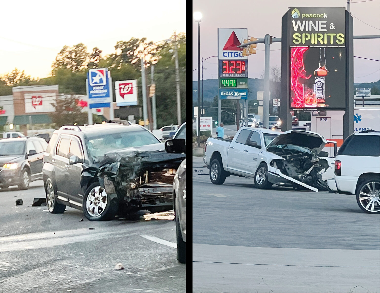 Two vehicles are shown in this photo that were damaged after a crash, on Sept. 26, in downtown Sparta. No additional information was availablel at press time. (Photos courtesy of Melony Pryor)